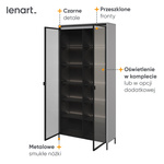 TREND TR-07 - Witryna 2-drzwiowa Z Oświetleniem Szara/Czarna