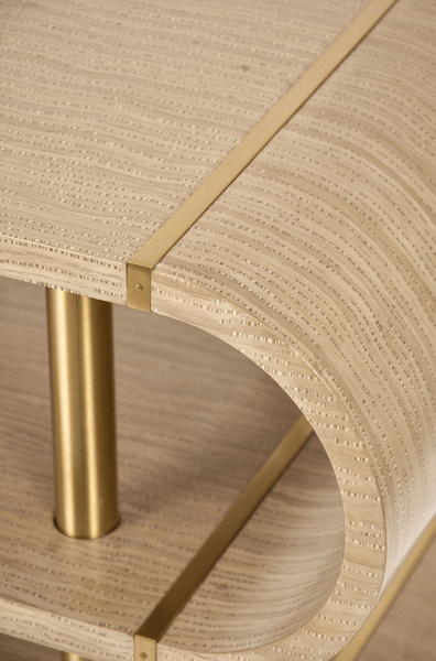 Stilig ST962 Konsola szaro-brązowa sinusoidalne półki