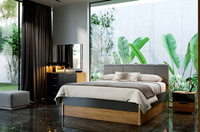 Ramona RA-36-LV - Łóżko z Zagłówkiem 2 Szuflady Dąb Craft Lava Mat 160x200 cm