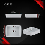 Umywalka Ceramiczna Nablatowa Lars 48 cm Biały Połysk