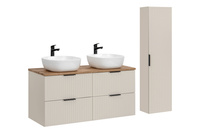 Zestaw z blatem oak i umywalkami Smile 120 cm Adel Cashmere 