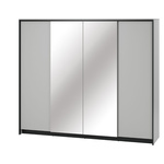 GRIS GS-01 - Szafa 4-drzwiowa Szara/Czarna