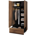 BORGA BG-01 - Szafa Dzielona 2D1S Dąb Catania/Czarna