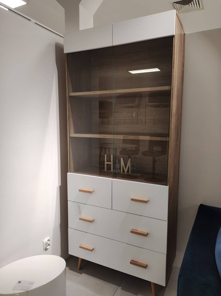 Brillo White W2D2S - witryna 2-drzwiowa 2 szuflady_01