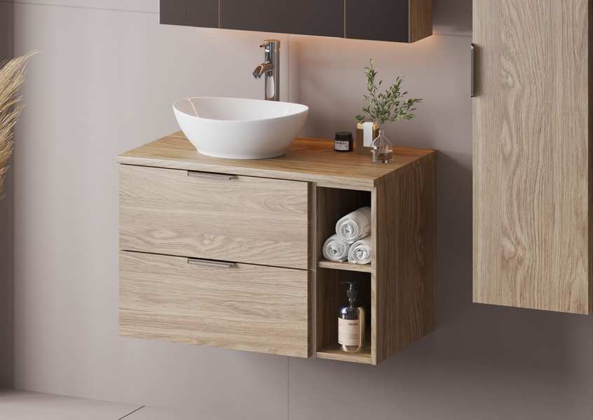 PILE-02 Szafka Pod Umywalkę 2S 60 cm Dąb Olejowany