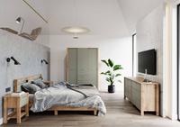 Indygo B2S - Biurko 2 Szuflady Dąb Wotan/Zielony