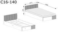 CALI-16 - Łóżko ze Stelażem 140x200 cm Artisan