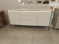 TREND TR-01 - Komoda 2D3S Z Oświetleniem Biała/Czarna_01