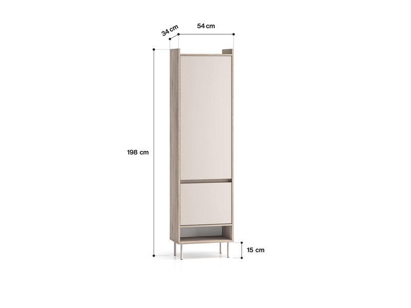 Szafa 2-drzwiowa VOCO 01 Cashmere Dąb Cremona Terracotta