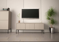 ASPEN-01 - Komoda RTV 3-drzwiowa Kaszmir Czarny Stelaż