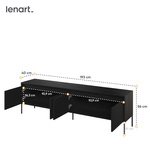TREND TR-06 - Szafka RTV 4-drzwiowa Z Oświetleniem Czarna