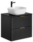Szafka 60 cm ADEL BLACK z blatem i umywalką SMILE