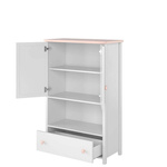 LUNA LN-11 - Komoda 2D1S Biała/Różowa