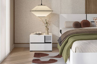 Cross S - Szafka Nocna 2 Szuflady Biały Czarny Onyks Mat