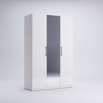 Family FM-13-WB - Szafa 2-drzwiowa z Lustrem Biały Mat Biały Połysk