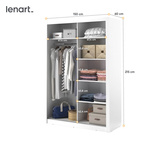 ARTI AR-04 - Szafa Przesuwna 2-drzwiowa 150 cm Biała