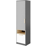 POK PO-03 - Szafka 1D1S Grafit/Buk Ibsen/Szara Jasna