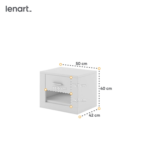 IDEA ID-07 - Stolik Nocny Biały