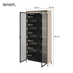 TREND TR-07 - Witryna 2-drzwiowa Z Oświetleniem Beż Piaskowy/Czarny