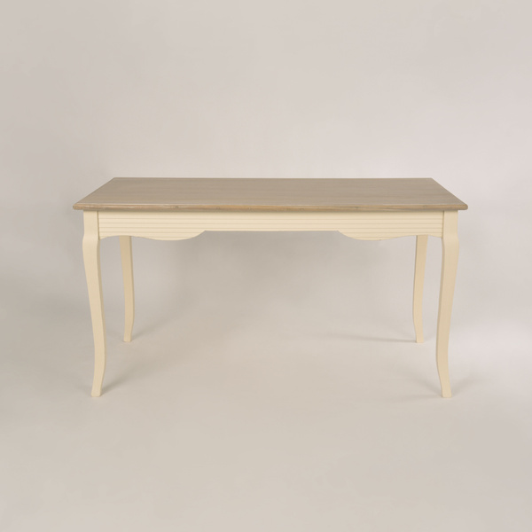 Pesaro 026 Stół 160 x 80 zdobiony prowansalski kremowy beżowy przecierany blat drewno/mdf