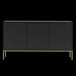 ASPEN-03 - Komoda 3-drzwiowa Czarny Mat Złoty Stelaż