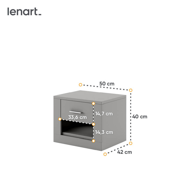 IDEA ID-07 - Stolik Nocny Szary