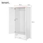 LUNA LN-01 - Szafa 2-drzwiowa Biała/Różowa