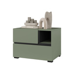 Cross S - Szafka Nocna 2 Szuflady Zgaszona Zieleń Czarny