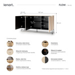 FLOW FW-03 - Komoda 3D z Oświetleniem Dąb Vincenza Bielona Czarny Mat