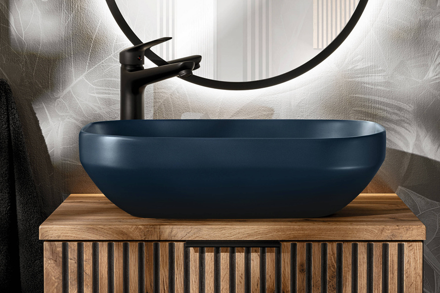 Umywalka Nablatowa Ceramiczna UN-NELI-MNB Granatowy Mat