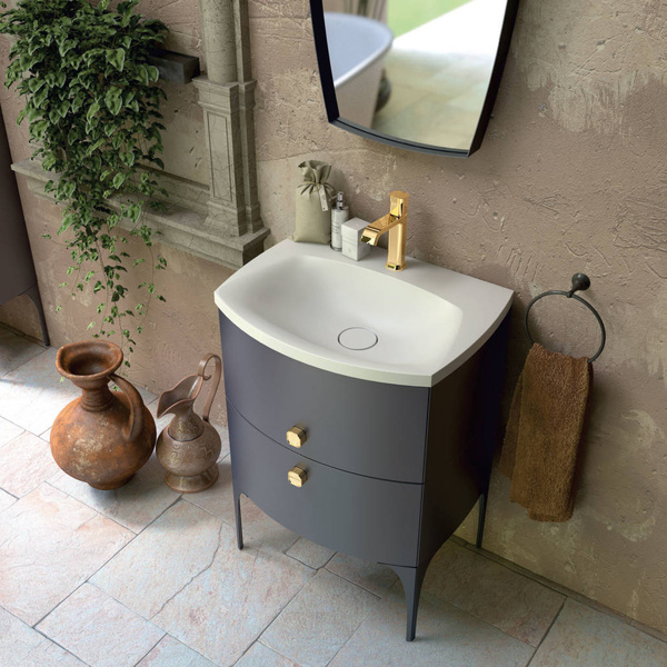 Oristo Lustro w ramie 50 cm LOUIS granatowy mat