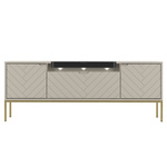 ASPEN-06 - Komoda RTV 3D z Soundbarem JBL i Oświetleniem LED Kaszmir Złoty Stelaż