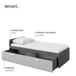 POK PO-15 - Szuflada Do Łóżka Grafit/Buk Ibsen/Szary Jasny