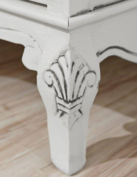 Rimini White 08 Komoda 3D/3S biała prowansalska z brązowym przecieranym blatem drewno/mdf_01