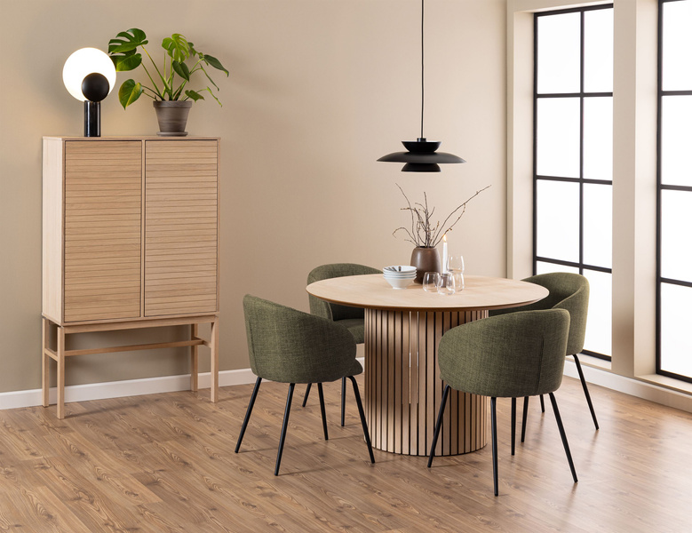 Actona Krzesło Do Jadalni z Podłokietnikiem Eleanor Zielony