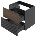 AVELLA-02 - Szafka z Umywalką 2S 60cm Czarny Mat Orzech Zestaw-3