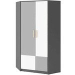 POK PO-01 - Szafa Narożna 95x95 cm Grafit/Buk Ibsen/Szara Jasna