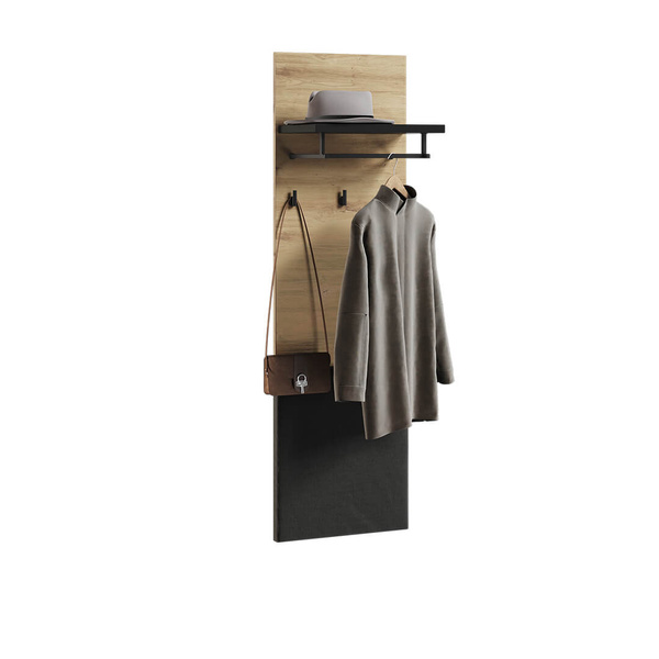 QUANT GARDEROBA QG-07 - Panel Wieszak 40 cm Dąb Artisan/Czarny