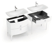 Oristo Szafka z umywalką w kolorze białym 82 cm 2S LOUIS biała połysk