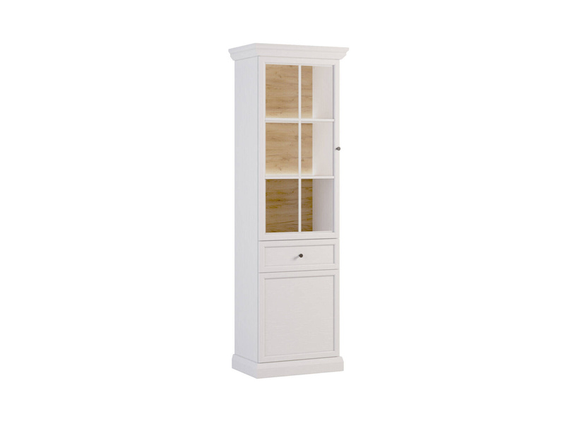 Lucca W2D1S - Witryna 2D1S Biały Opal/Dąb Craft