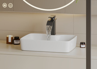 Umywalka Ceramiczna Nablatowa Lars 48 cm Biały Połysk