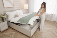 WINDSOR-16 - Łóżko 160x200 cm ze Stelażem i Pojemnikiem Cashmere