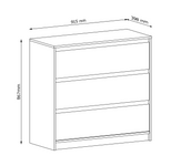 Manami K3S - Komoda 3 Szuflady Cremona