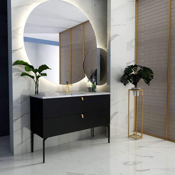 Oristo Szafka z umywalką 120 cm SIENA czarny mat