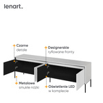 TREND TR-06 - Szafka RTV 4-drzwiowa Z Oświetleniem Biała/Czarna