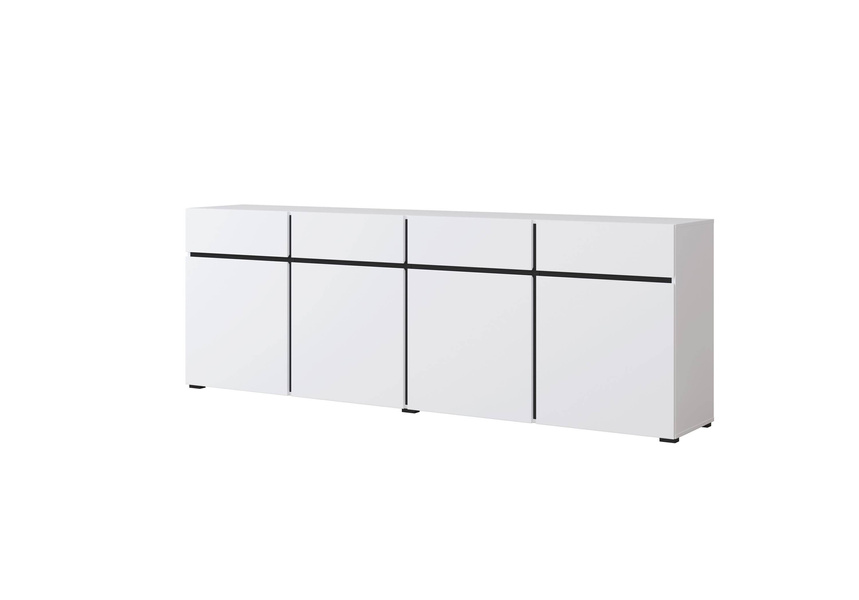 Cross – Komoda 4D4S Biały Czarny Mat