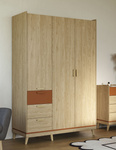 Scandi - Szafa 3D3S Dąb Olejowany Ceglany