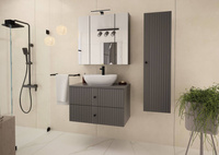 XILO-01 - Szafka z Umywalką i Blatem 2S 80cm Szary Mat Zestaw-2