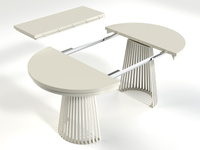 GARDA - Stół Okrągły Rozkładany Biel Alpejska Cashmere