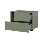 Cross S - Szafka Nocna 2 Szuflady Zgaszona Zieleń Czarny